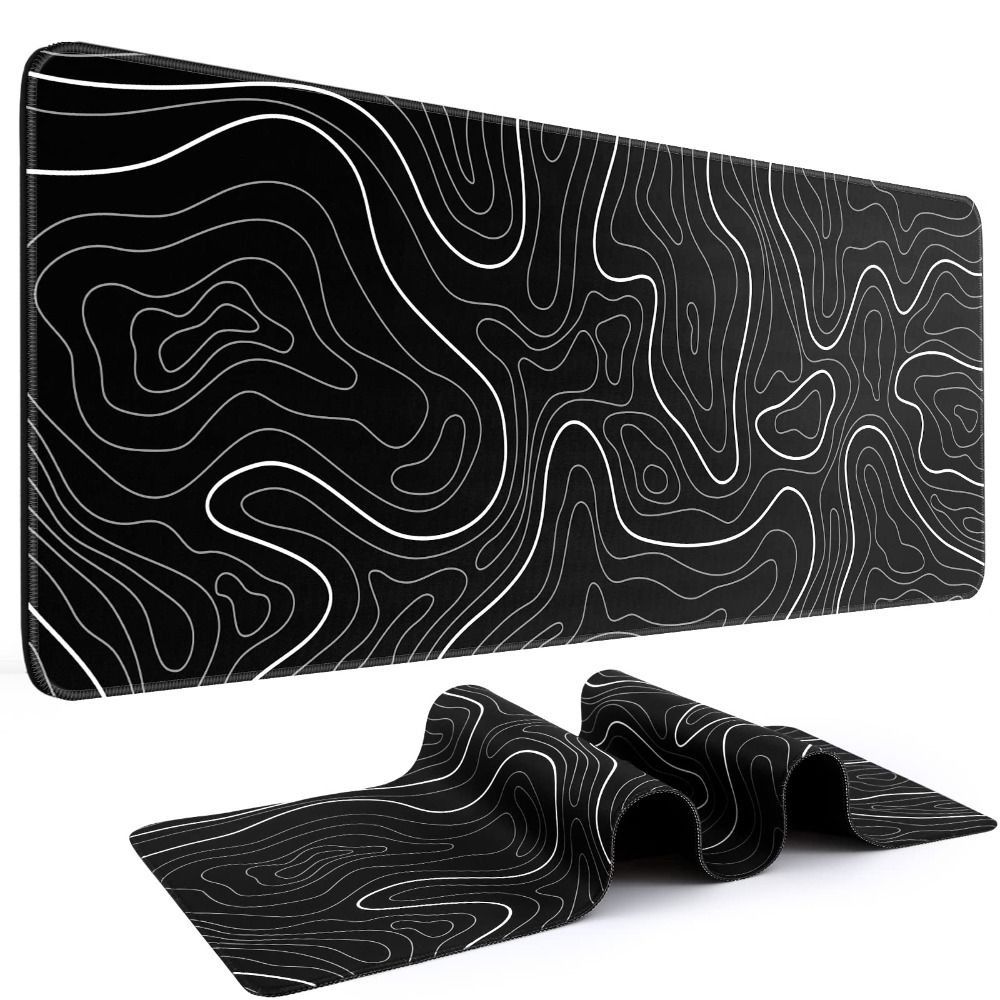 Gaming Keyboard And Mouse Pad - Professionelles Gaming-Mauspad in Topografischer Form Rutschfest