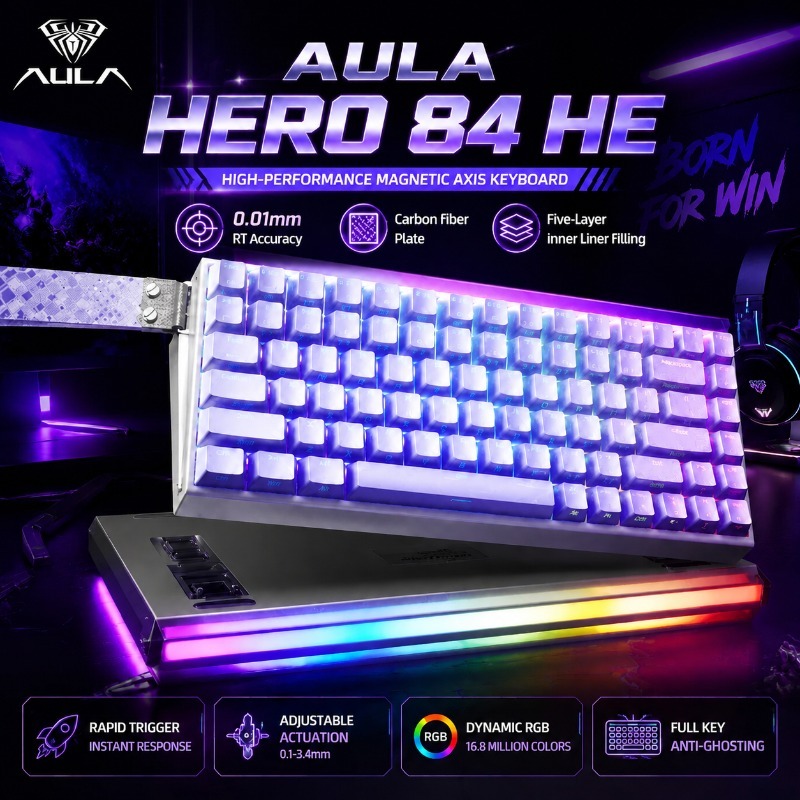 Gaming Keyboard Ergo - AULA HERO84 Magnetische Gaming-Tastatur mit Schnellauslöser,
