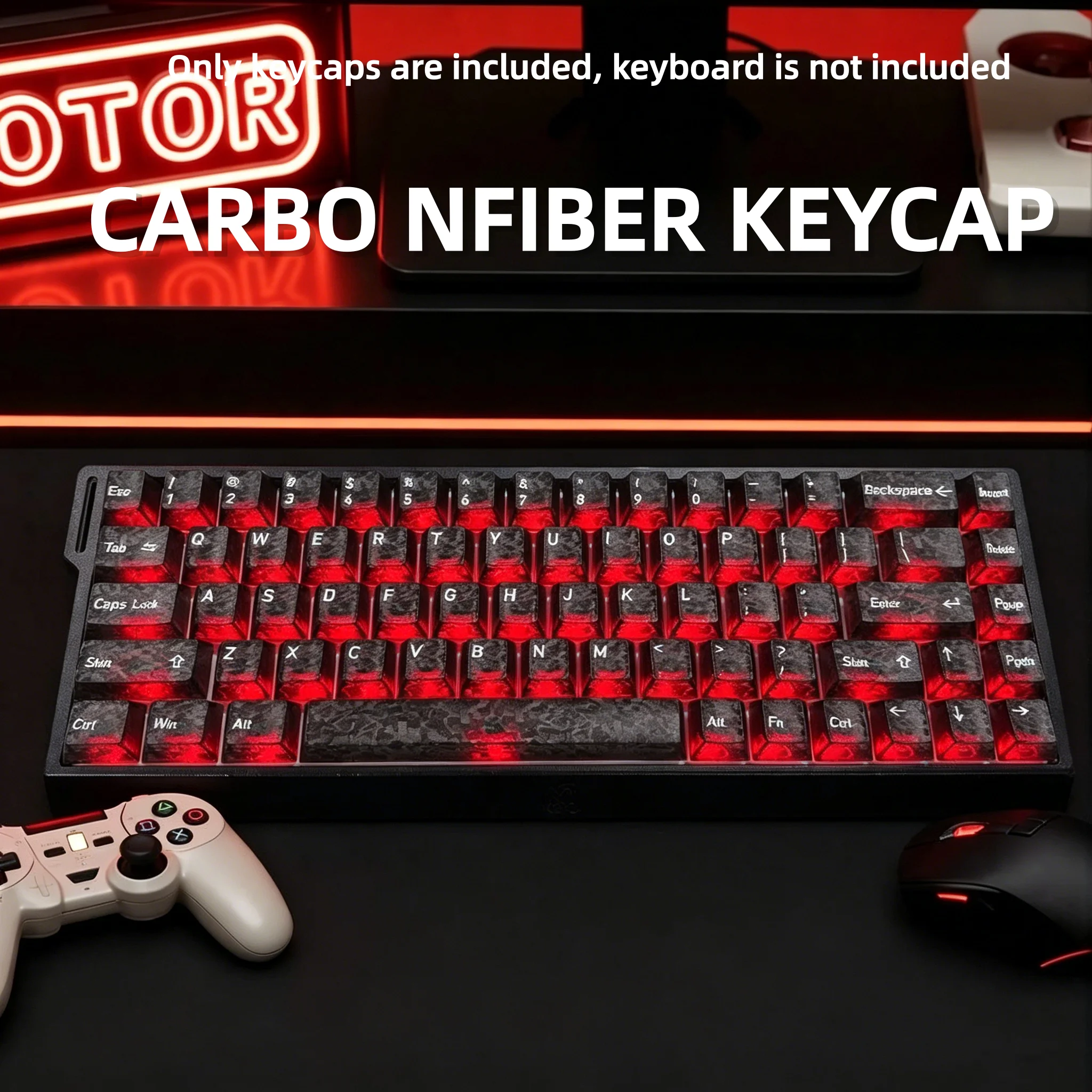 Gaming Keyboard 2026 - 2026 Neue Geschmiedete Carbon-Faser Transparente Tastenkappen