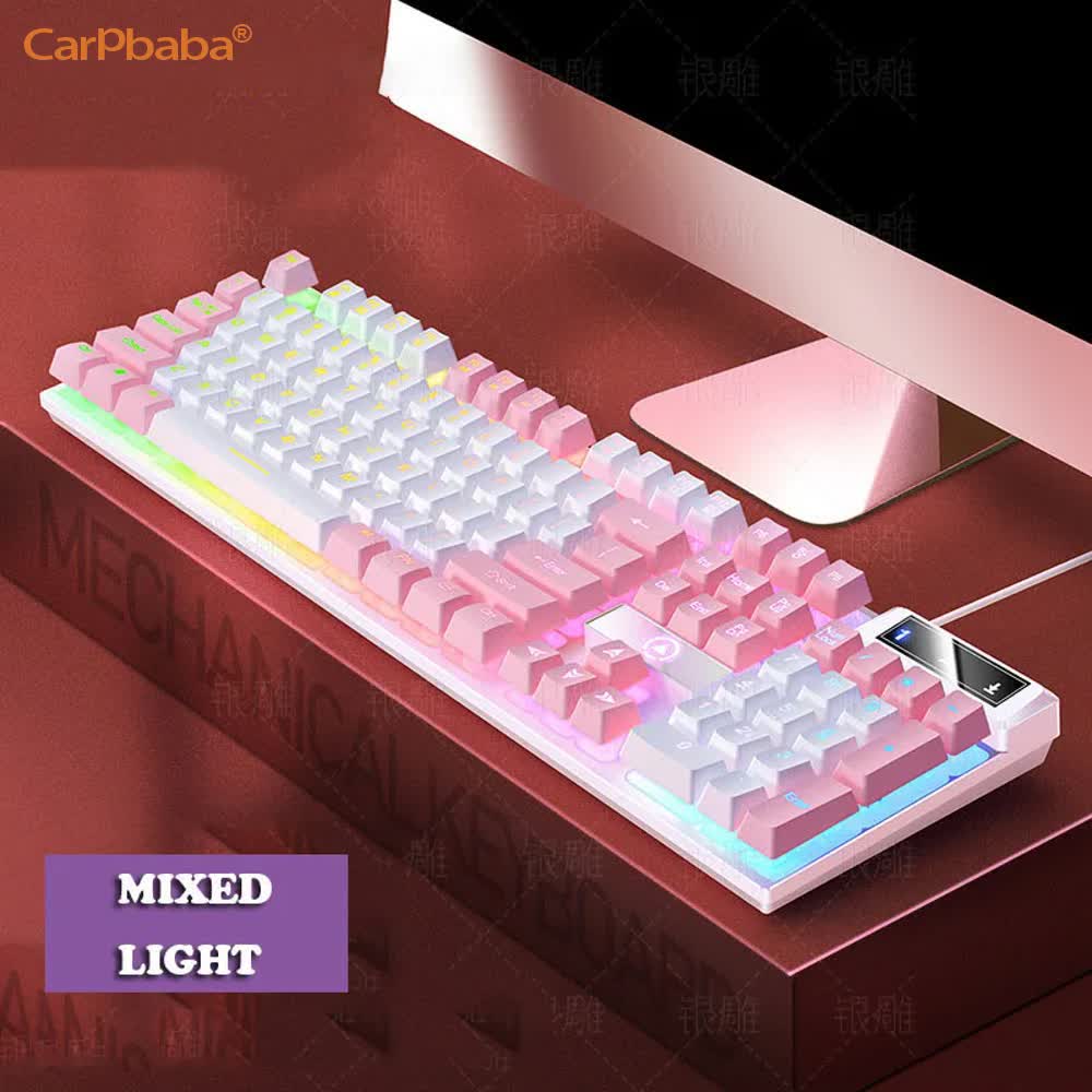 Gaming Keyboard Budget - Carpbaba K500 104-Tasten-USB-Gaming-Tastatur mit Kabel, farbige