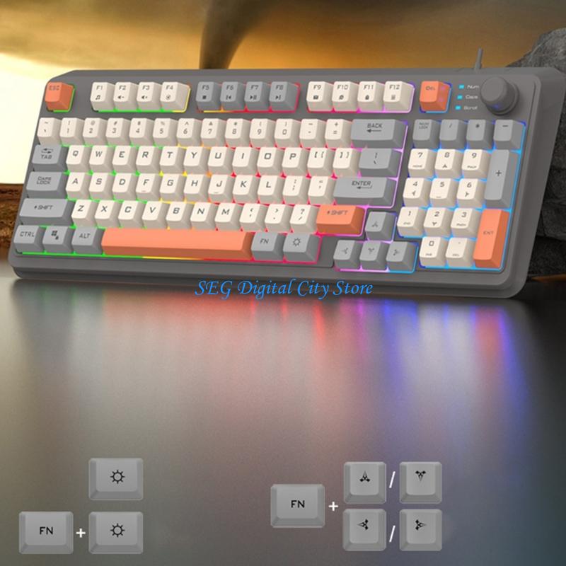 Gaming Keyboard Budget - U75B Kabelgebundene Gaming-Tastatur für PC-Gamer, LED-Hintergrundbeleuchtung,