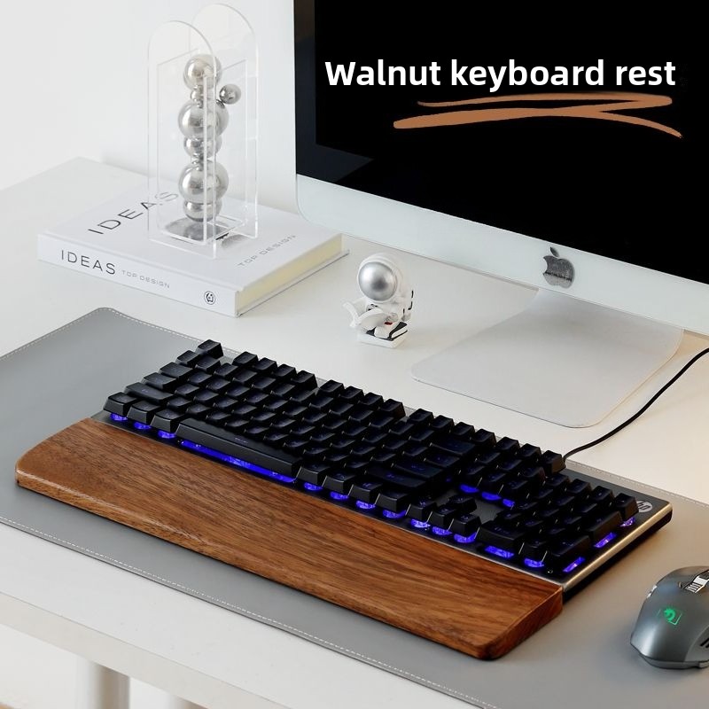 Gaming Keyboard Ergo - Massivholz Tastatur Handballenauflage Mauspad Handgelenkstütze Gaming