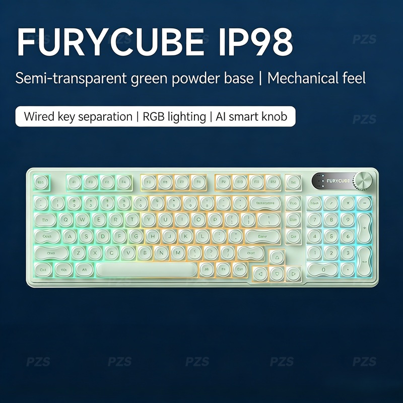 Gaming Keyboard Ip98 - FURYCUBE IP98 Kabelgebundene Gaming-Membrantastatur RGB Durchscheinende