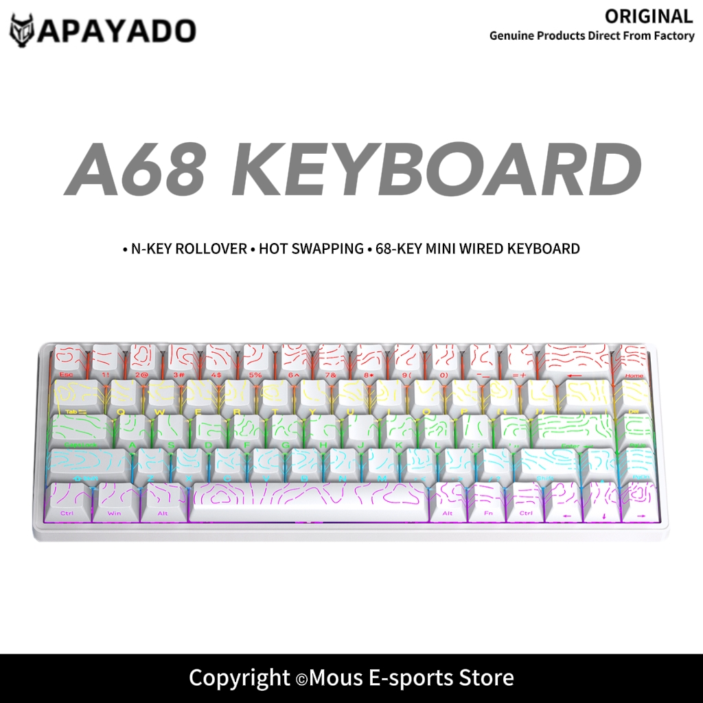Gaming Keyboard Budget - APAYADO A68 Kabelgebundene mechanische Tastatur, Hot-Swap-fähig,