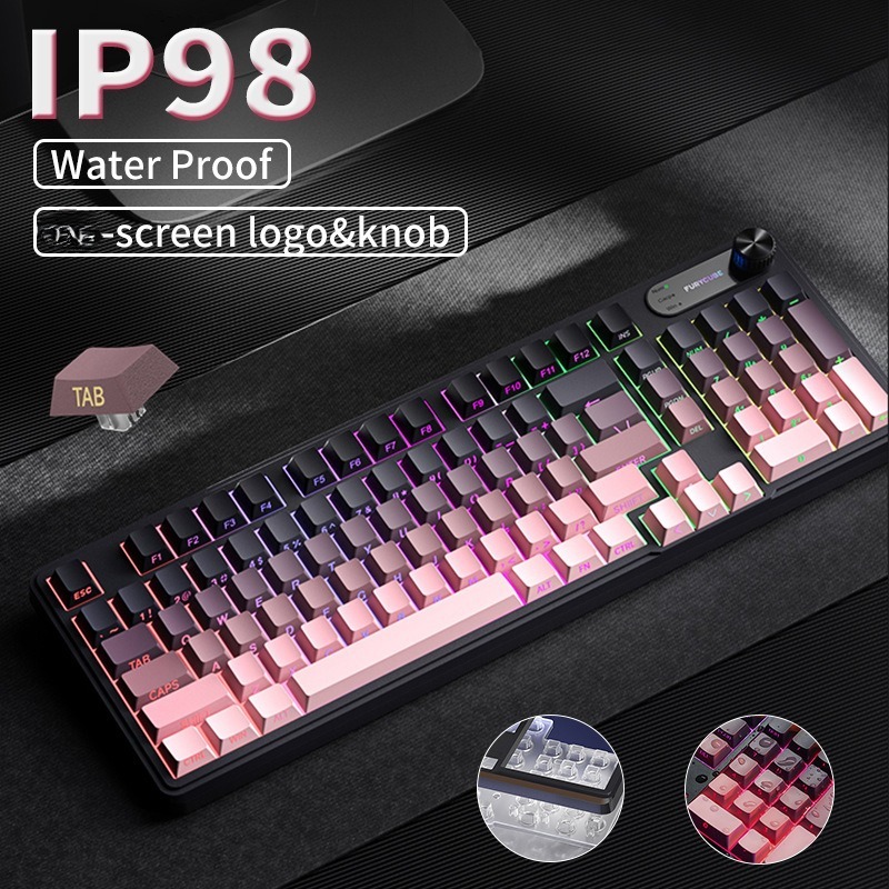 Gaming Keyboard Ip98 - RGB IP98 Teclado Low Profile Gaming-Membrantastatur,