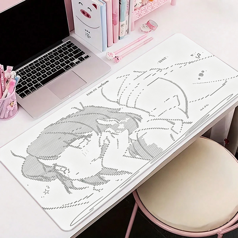 Gaming Keyboard And Mouse Pad - 1 Stück Leder-Mauspad Anime Engel-Mädchen Y2k