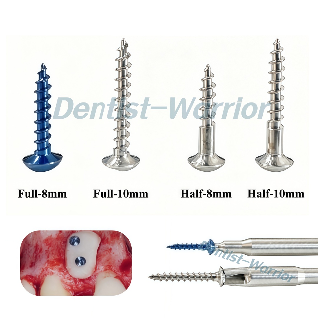 Stabilizer Screw In - Zahnmedizinische Knochenfixierungsschraube Halb/Voll GBR-Gewindeschrauben zur Membranstabilisierung,