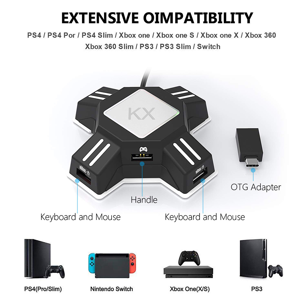 KX-Adapter für PS4-Controller  – Gaming Keyboard And Mouse For Xbox Bewertung und Preis