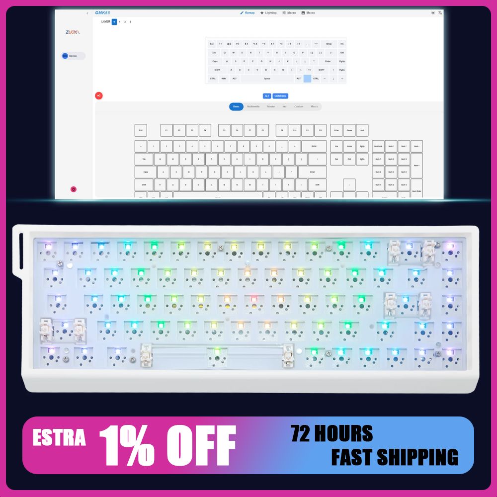 ZUOYA GMK68 Mechanisches Tasta – Hot Swap Pcb Bewertung und Preis