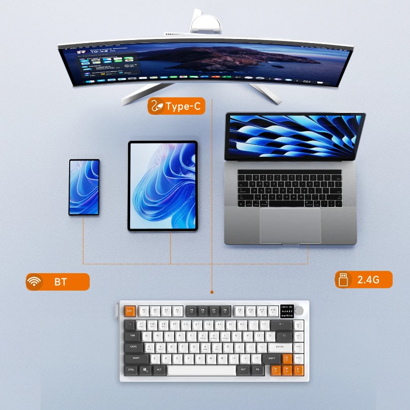 AJAZZ AF82 75% Tri-Mode-Tastat – Keyboard Gaming Mac Bewertung und Preis