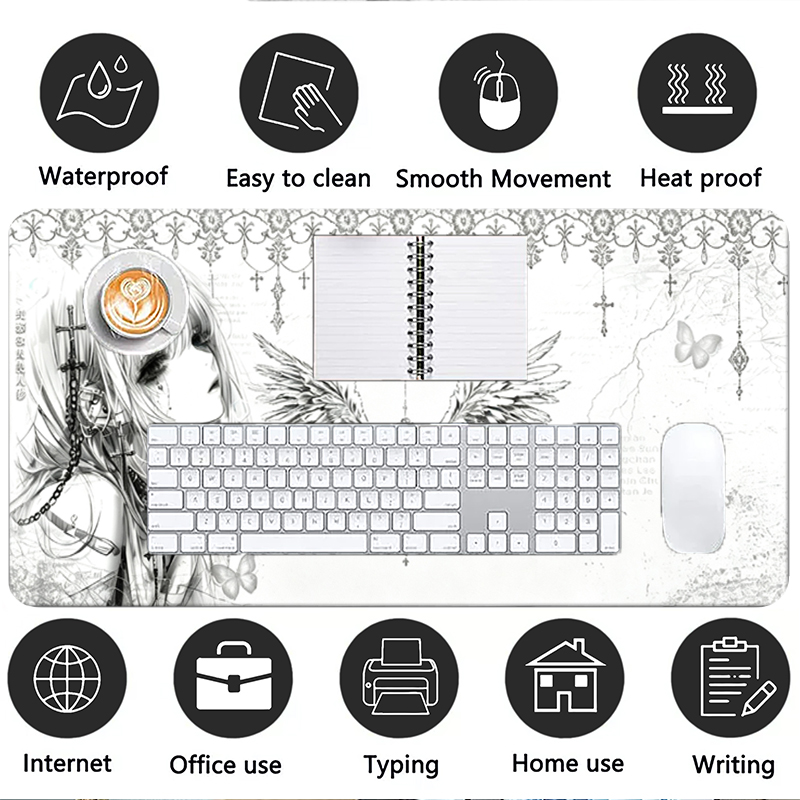 Leder-Mauspad Schwarz Weiß Ani – Gaming Keyboard And Mouse Pad Bewertung und Preis