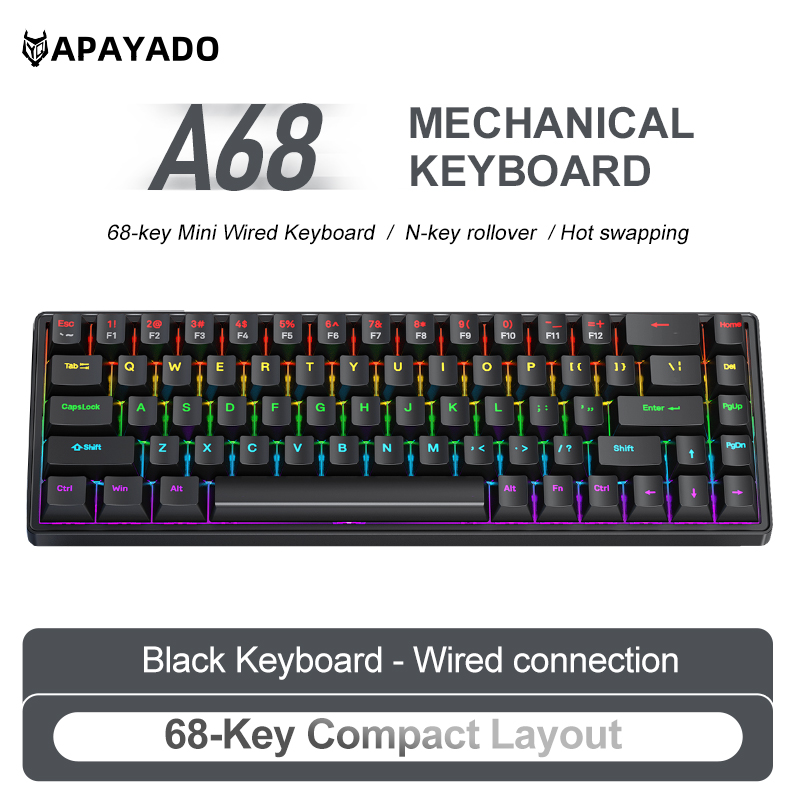 APAYADO A68 Kabelgebundene mec – Gaming Keyboard Budget Bewertung und Preis